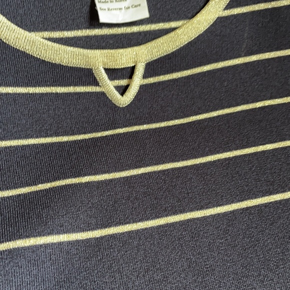 EXCLUSIVELY MISOOK Knit Tunic Style Top Navy EC Sm - Picture 10 of 11